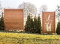 Sichtschutzwände mit Dekorblecheinlagen